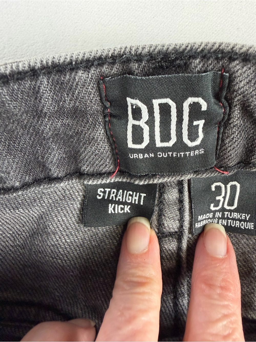 Urban Outfitters BDG Men's Straight Kick Jeans in Gray Black Wash 30 waist